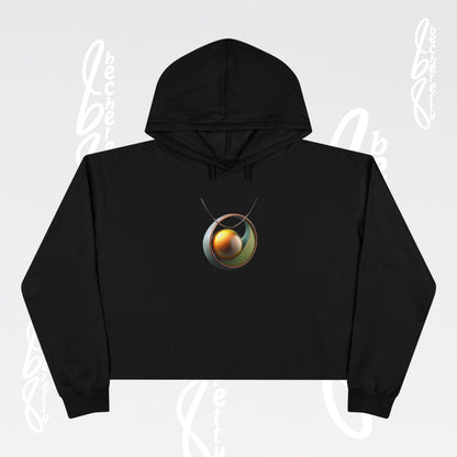 Artistic Necklace Graphic Crop Hoodie Becheretty - Minimal Fashion expression for Art Lovers