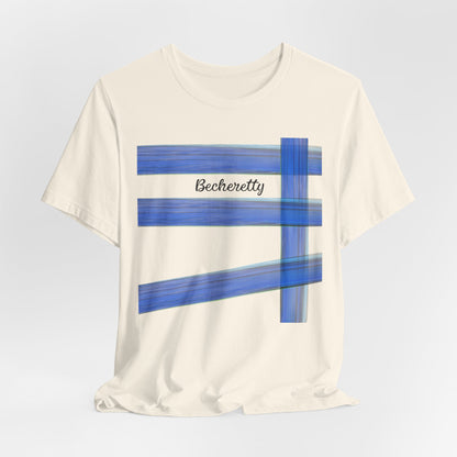 Abstract Blue Brushstroke Tee — 'Becheretty' Minimalist Graphic T-Shirt