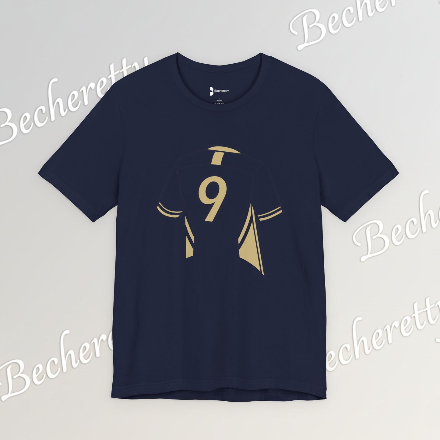 Soccer T-Shirt - Number 9 - Minimalist Graphic Becheretty - Athletic apparel - Everyday Fashion