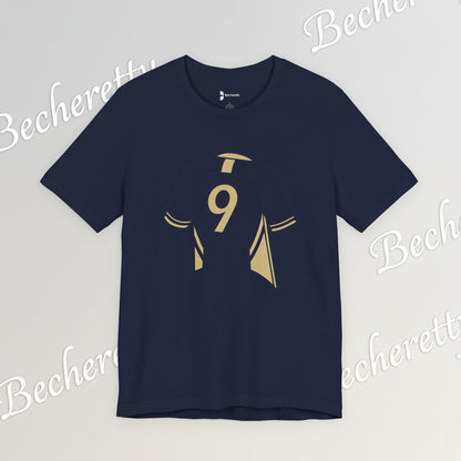 Soccer T-Shirt - Number 9 - Minimalist Graphic Becheretty - Athletic apparel - Everyday Fashion