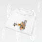 Decorative pillow with abstract design on a light gray background