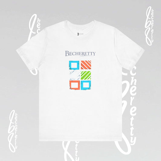 Colorful squares with transparency Graphic, with Becheretty name - Unisex T'shirt - Fashion style - Casual Wear