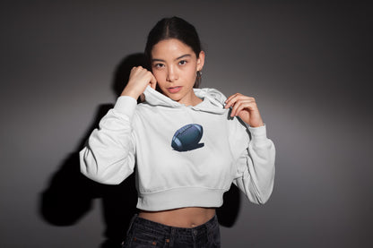 Crop Hoodie - Graphic football Ball - Becheretty minimalist style - Casual Outfit, Game Day Gift for football fans.