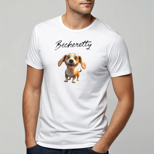 Funny small dog with big eyes and ears - Graphic Becheretty Unisex T-Shirt - Casual Wear