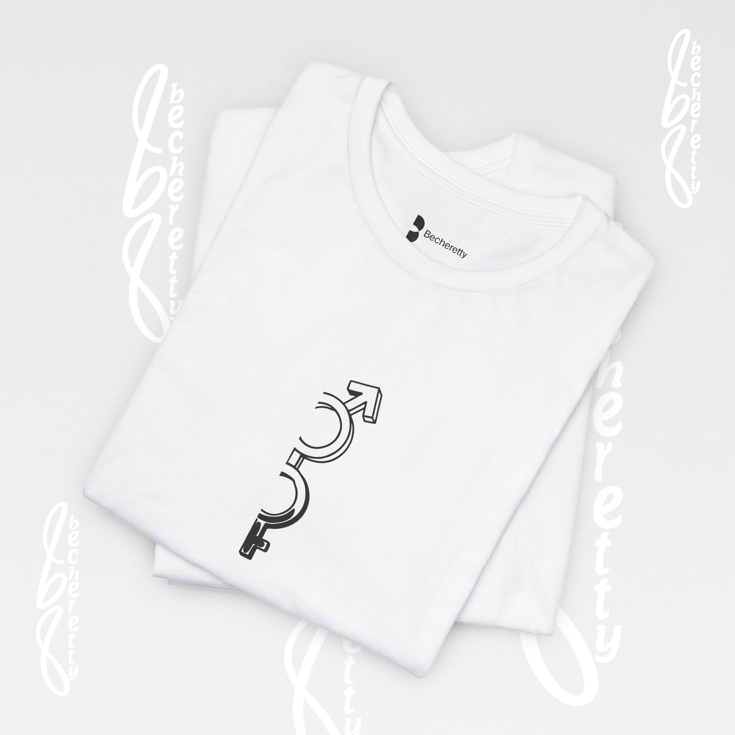 Stylish Graphic T-Shirt Becheretty - Gender symbol-Broken vector line