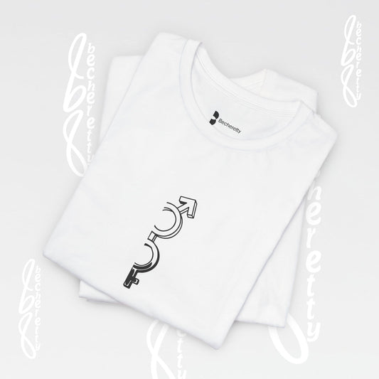 Stylish Graphic T-Shirt Becheretty - Gender symbol-Broken vector line