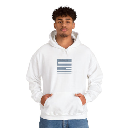 Hoodie unisex with a Gray Square and transparent lines on it - Graphic Minimalist Becheretty - Style is Yours