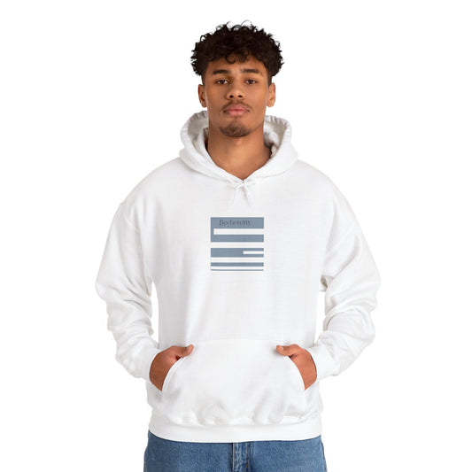 Hoodie unisex with a Gray Square and transparent lines on it - Graphic Minimalist Becheretty - Style is Yours