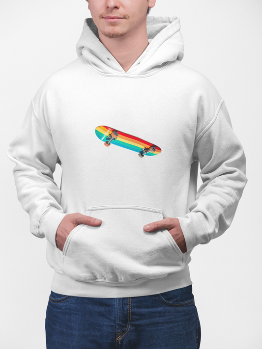 Rainbow Skateboard Graphic 0n Hoodie Becheretty - Unisex - Perfect Gift for Skaters Lovers