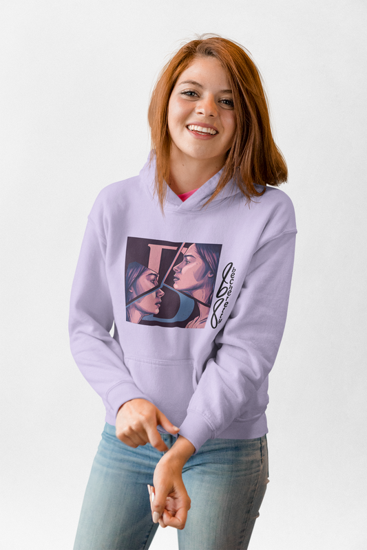 Hooded Sweatshirt  - Two Sister Graphic Art Design - Unisex Gift
