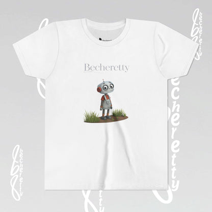 Youth T-Shirt short sleeve - Becheretty Graphic - Funny Robot-Kid - Playful Tee - Unique Kids Apparel