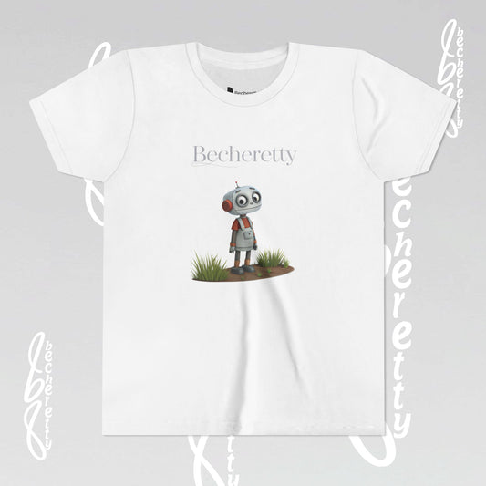 Youth T-Shirt short sleeve - Becheretty Graphic - Funny Robot-Kid - Playful Tee - Unique Kids Apparel