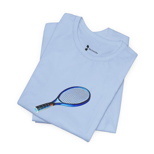Vintage Tennis Racket color blue - Graphic T'Shirt Becheretty - Tennis Enthusiasts - Casual Wear