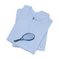 Vintage Tennis Racket color blue - Graphic T'Shirt Becheretty - Tennis Enthusiasts - Casual Wear