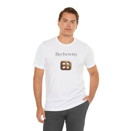 Square with 4 holes, and Becheretty name  - Original minimalist Graphic T-shirt - Unisex - Casual Wear